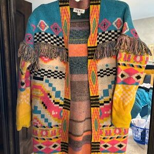 THML Multicolor Geometric Women's Coat